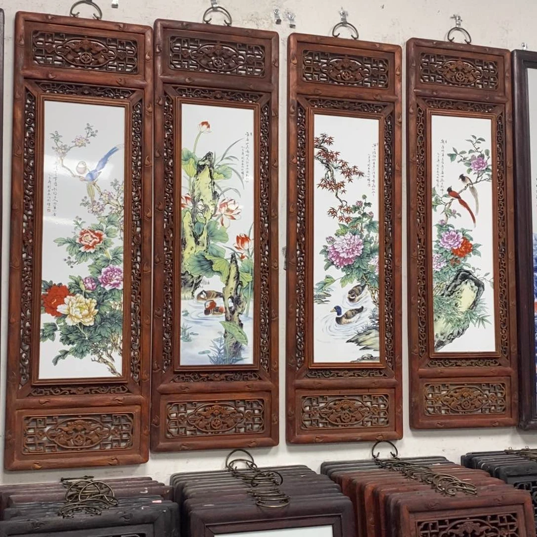 瓷片禮****花景德镇瓷板画柴窑烧制