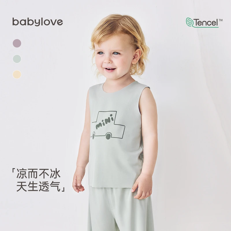 junejunior【随心裁】儿童背心夏季男女童莫代尔无袖T恤薄款透气