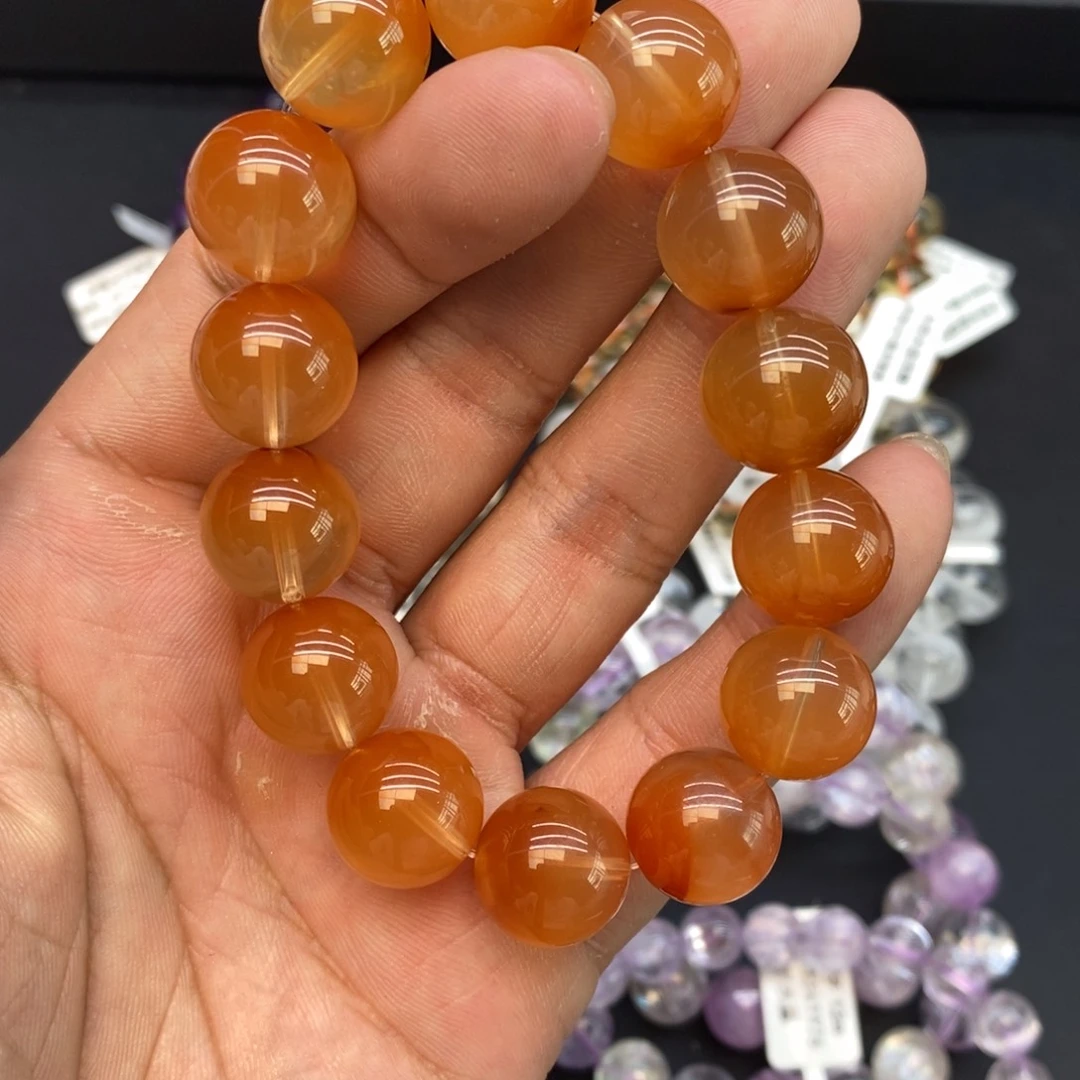 未镶嵌手串水晶9红兔毛15mm