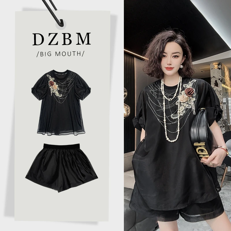 【DZBM】2025夏季新款重工蕾丝刺绣立体花朵设计套装-TZ5362