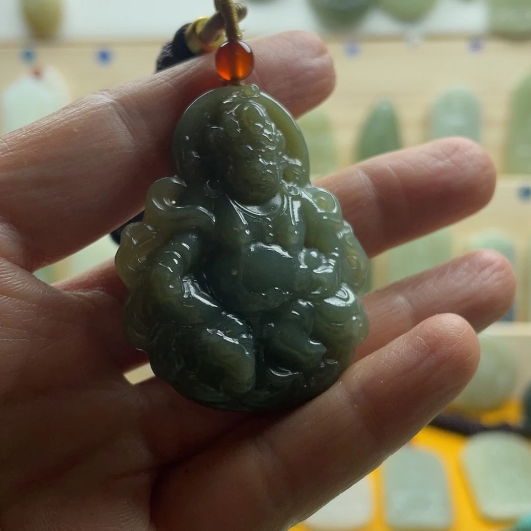 【闪购商品】精品双面雕黄财神吊坠