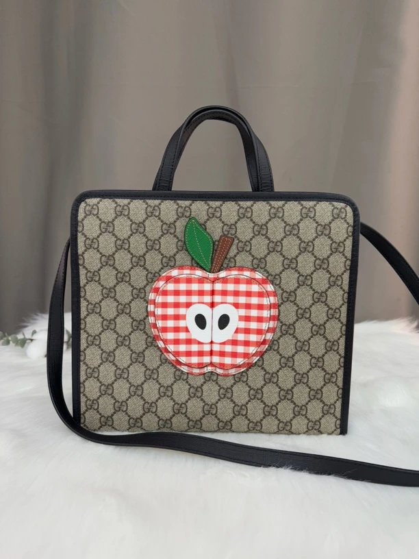 95新 GUCCI/古驰 古驰儿童包苹果儿童包 肩带款单肩斜挎包