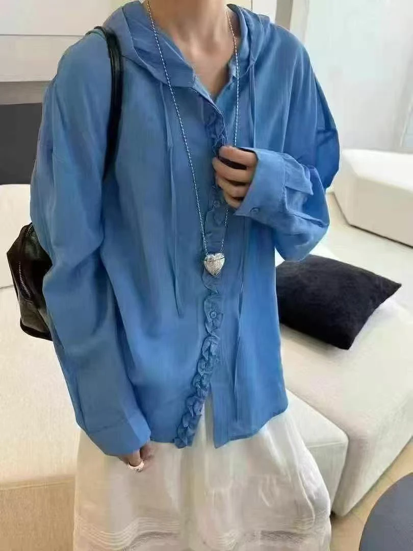 新疆包邮【553】连帽长袖防晒衬衣