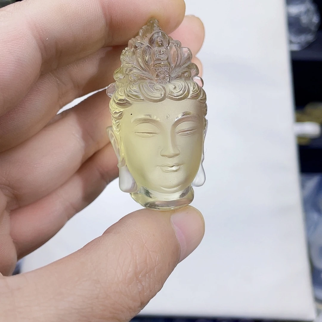 水晶颈饰未镶嵌黄水晶观音佛首