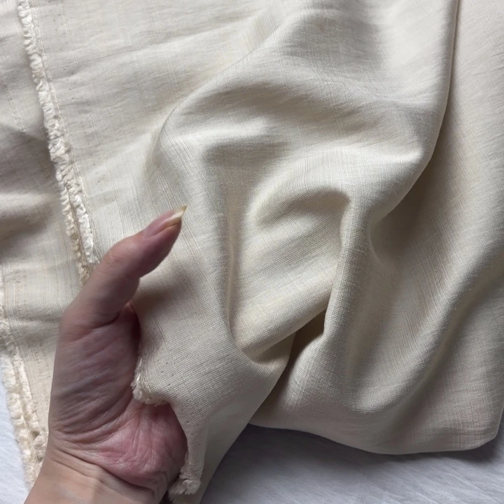 混纺棉米杏色2米。