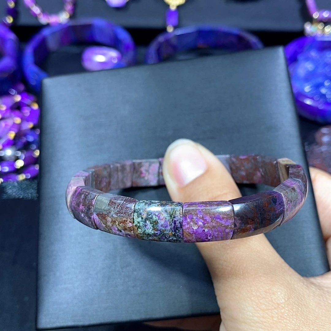 苏纪石（舒俱来）未镶嵌南非舒俱来泥地镯排