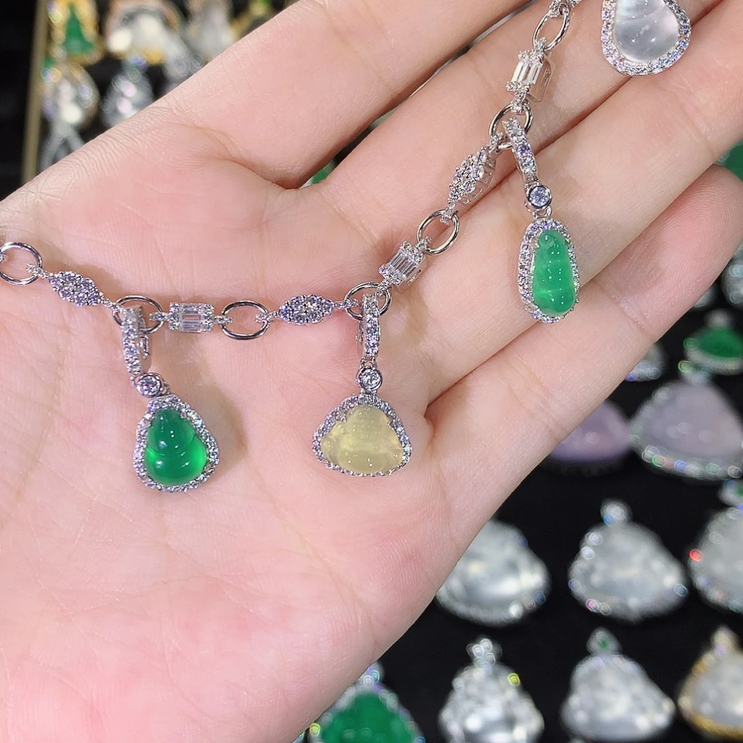 玛瑙/玉髓银S925镶嵌手链