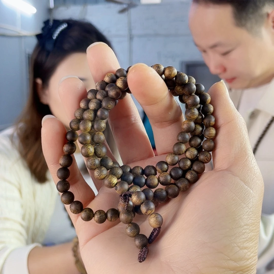 沉香手串棋楠紫罗兰圆珠长串0.6/15克多样性发一