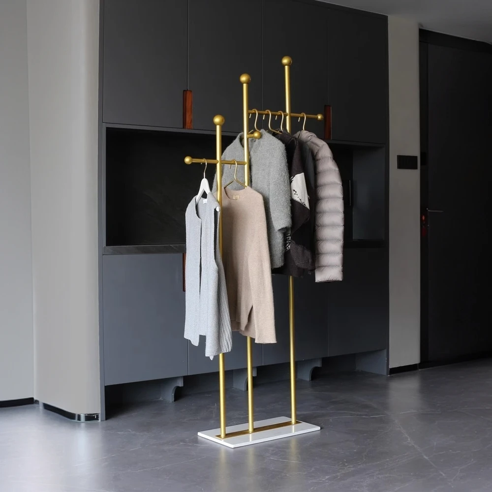 现代简约落地衣帽架床边挂衣服架子大理石底座挂包架省空间挂衣架