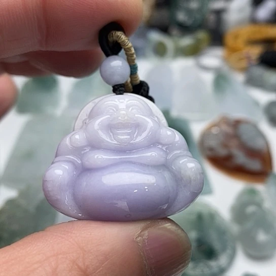 翡翠未镶嵌颈饰紫佛公