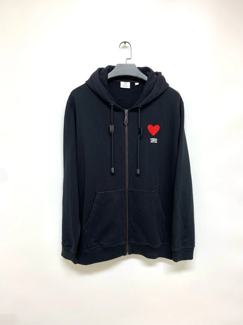 99新  【Burberry】巴宝莉黑色连帽拉链外套/XXL码/Y11507326