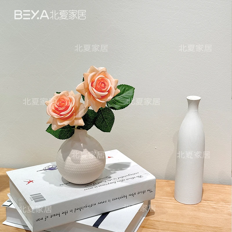 手感角玫保湿玫瑰仿真花束绢花束单支假花摆设客厅餐桌
