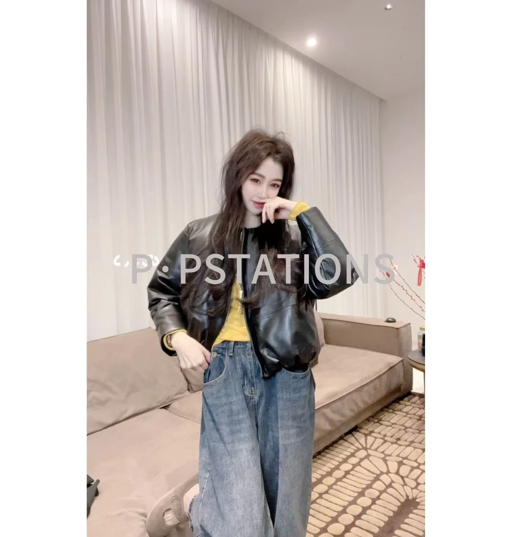 PP 2025｜冰冷落雪 绵羊皮休闲真皮女外套海宁真皮23350