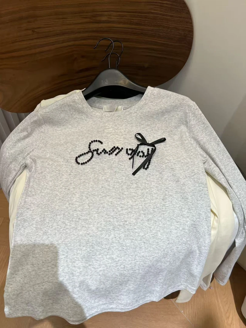 【俐心2】2025新款正肩圆领长袖t恤女显瘦内搭打底衫早秋-e任意款