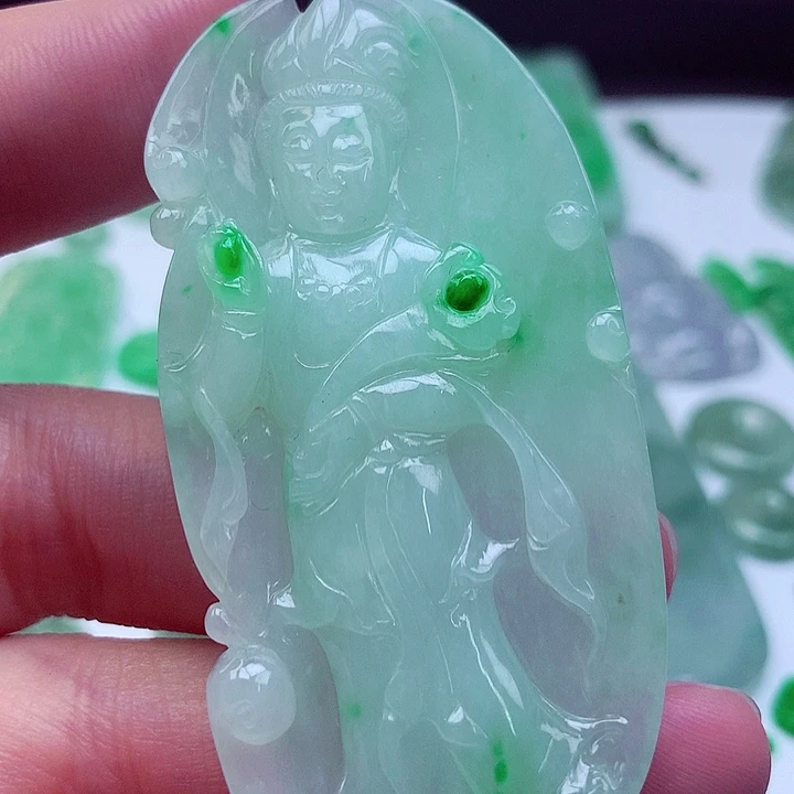 翡翠未镶嵌吊坠(不含链)观音