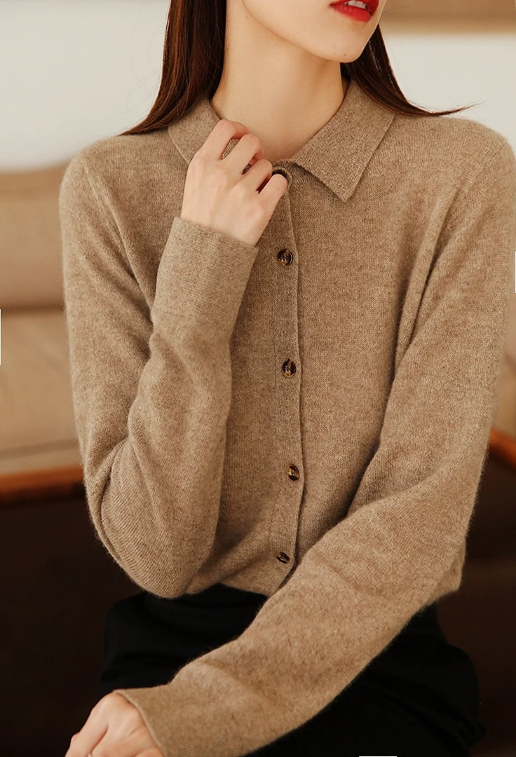 【baby绒】100％polo领羊绒衬衫 ht  8806