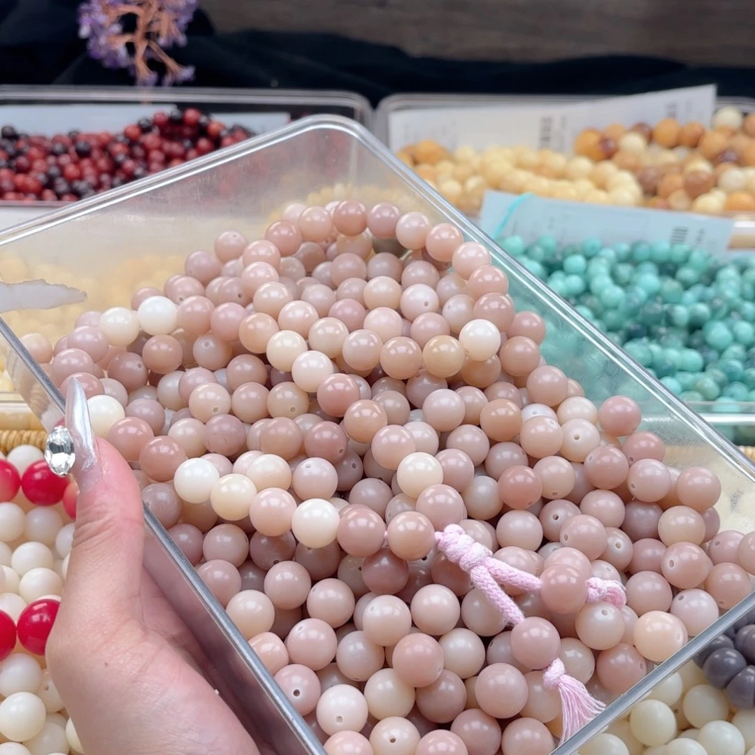 白玉菩提吊坠q12mm50颗。干磨粉