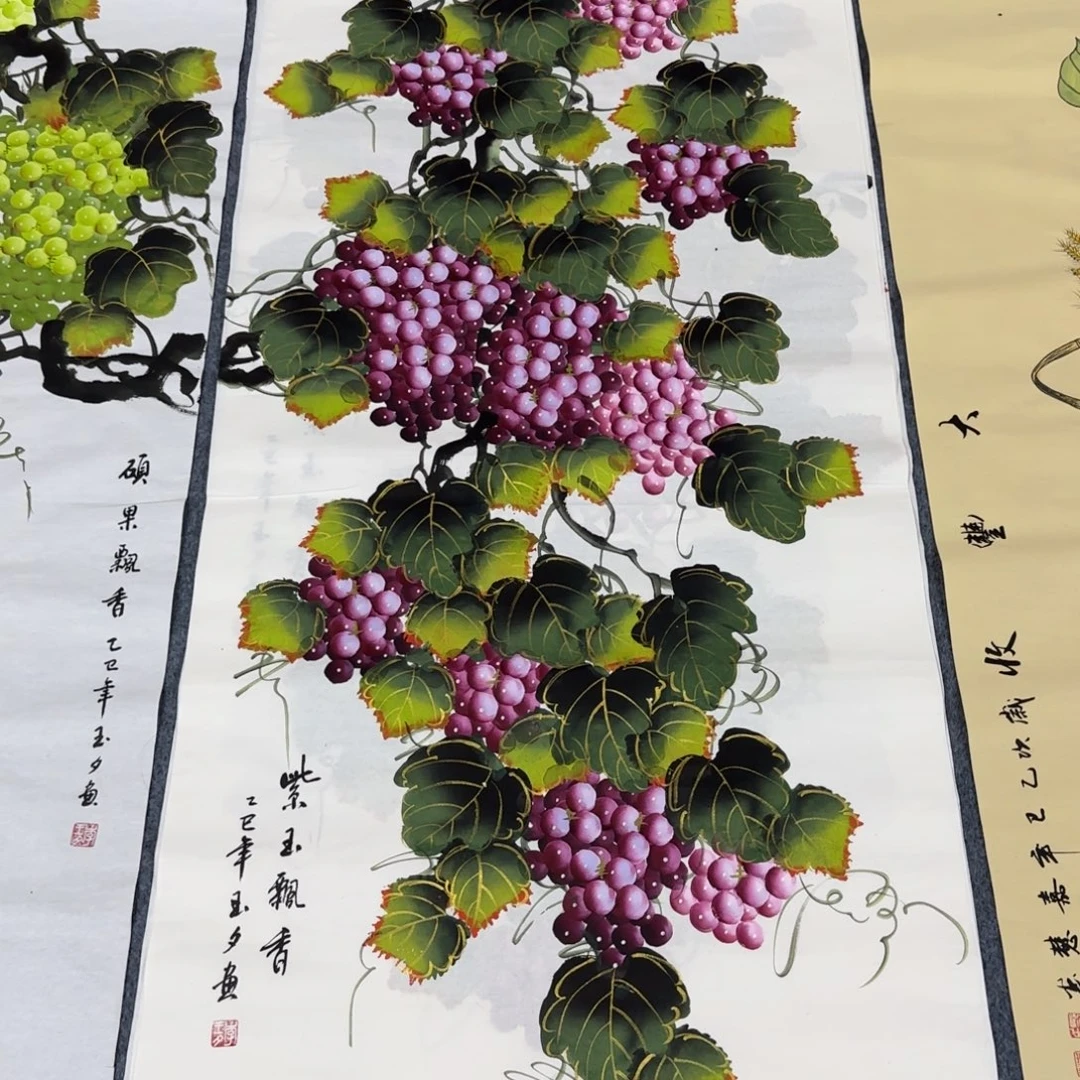 国画尺寸70X138手绘作品