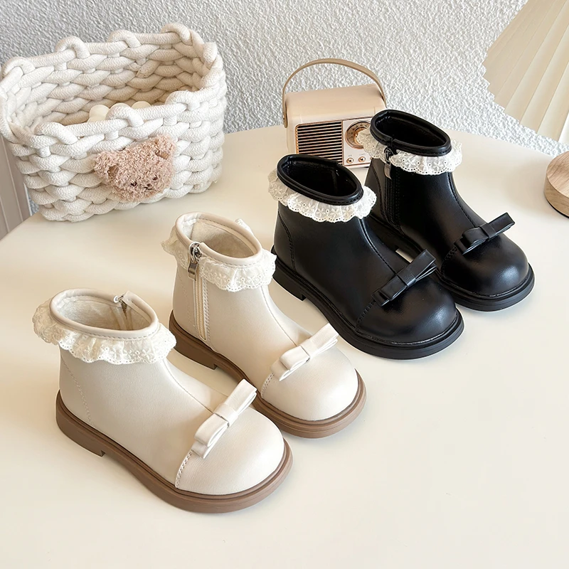 女童马丁靴2025秋冬新款儿童公主靴加绒保暖小女孩短靴女宝二棉靴