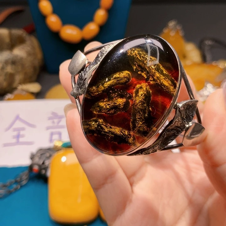 手链琥珀未镶嵌波兰设计款琥珀蜜蜡