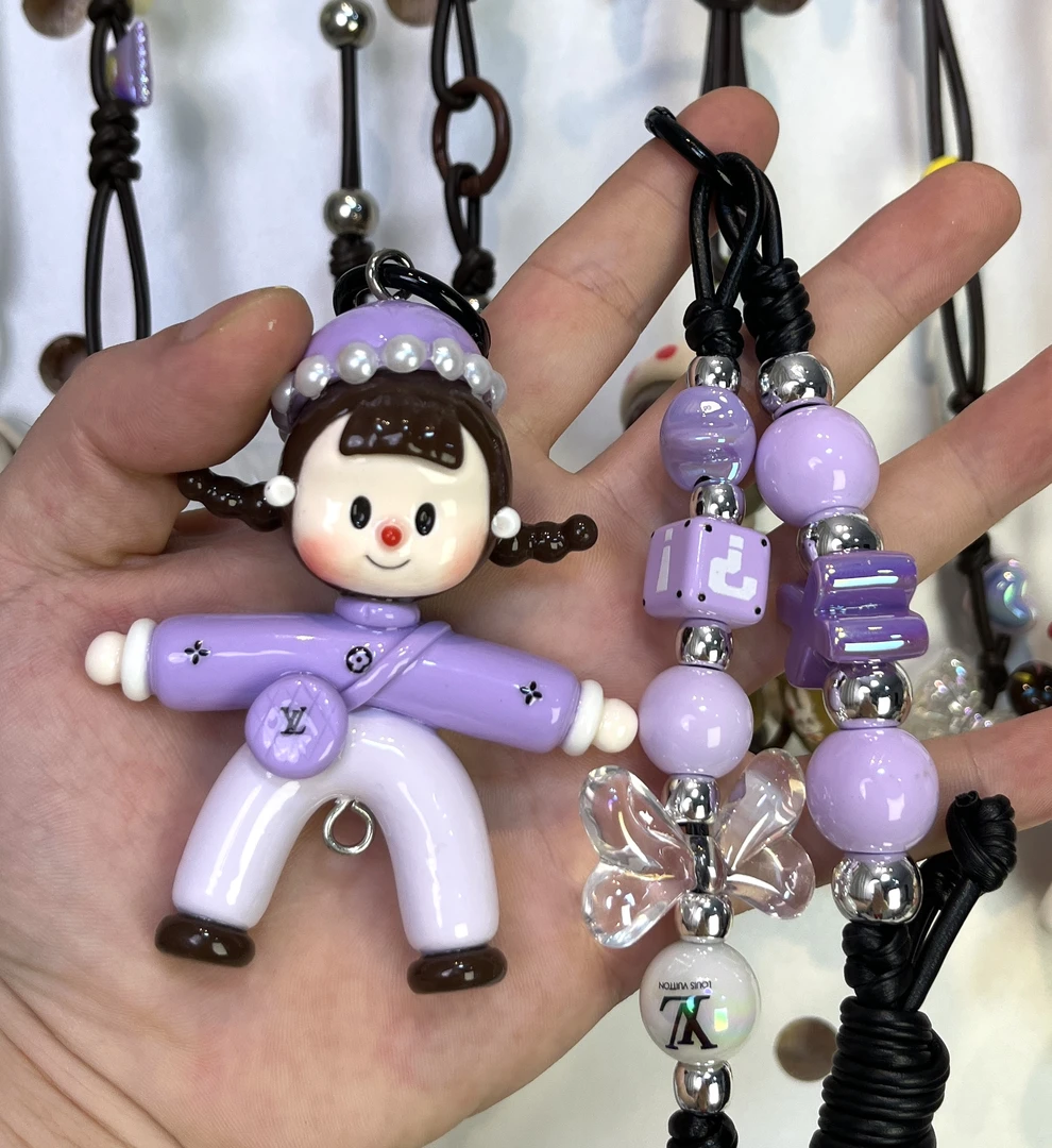 【紫色控斜挎】劈叉多妹小众设计手机斜挎可爱装饰配件绳子可以调节