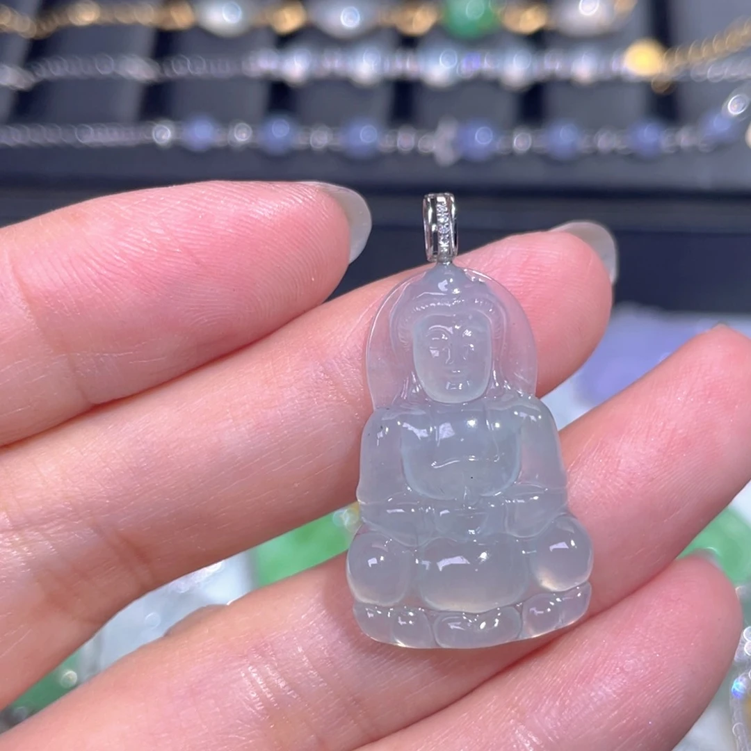 颈饰18K金镶嵌翡翠翡翠