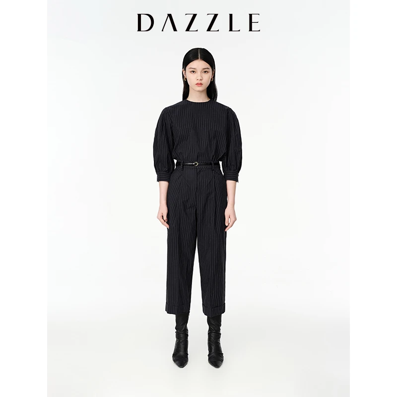 【品牌奥莱】DAZZLE地素法式复古条纹衬衫2E1D403