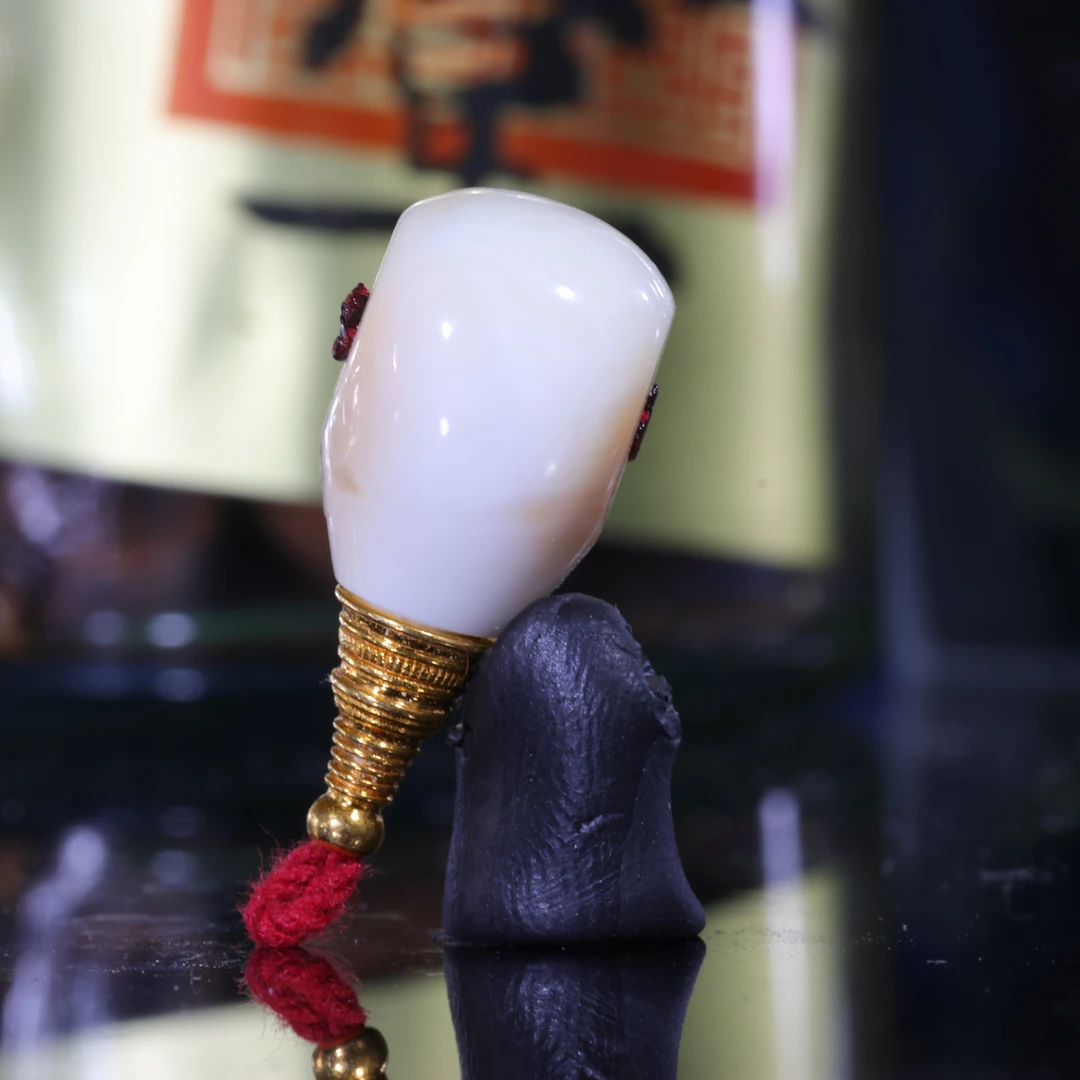 11m蜜蜡金塔三通佛头天然原矿沁色瓷白浓蜡精工三通蜜蜡配饰A300