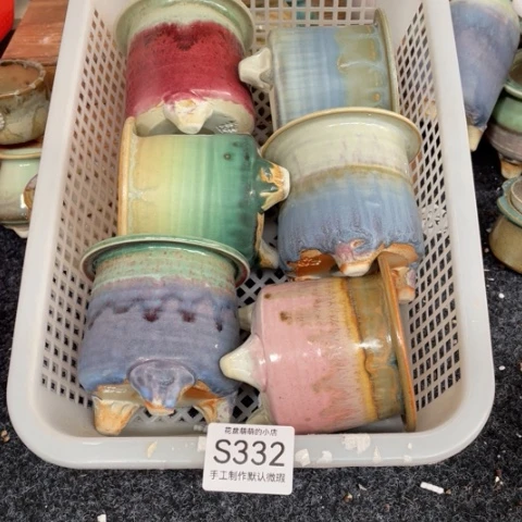 紫砂花盆微瑕332口径7厘米左右