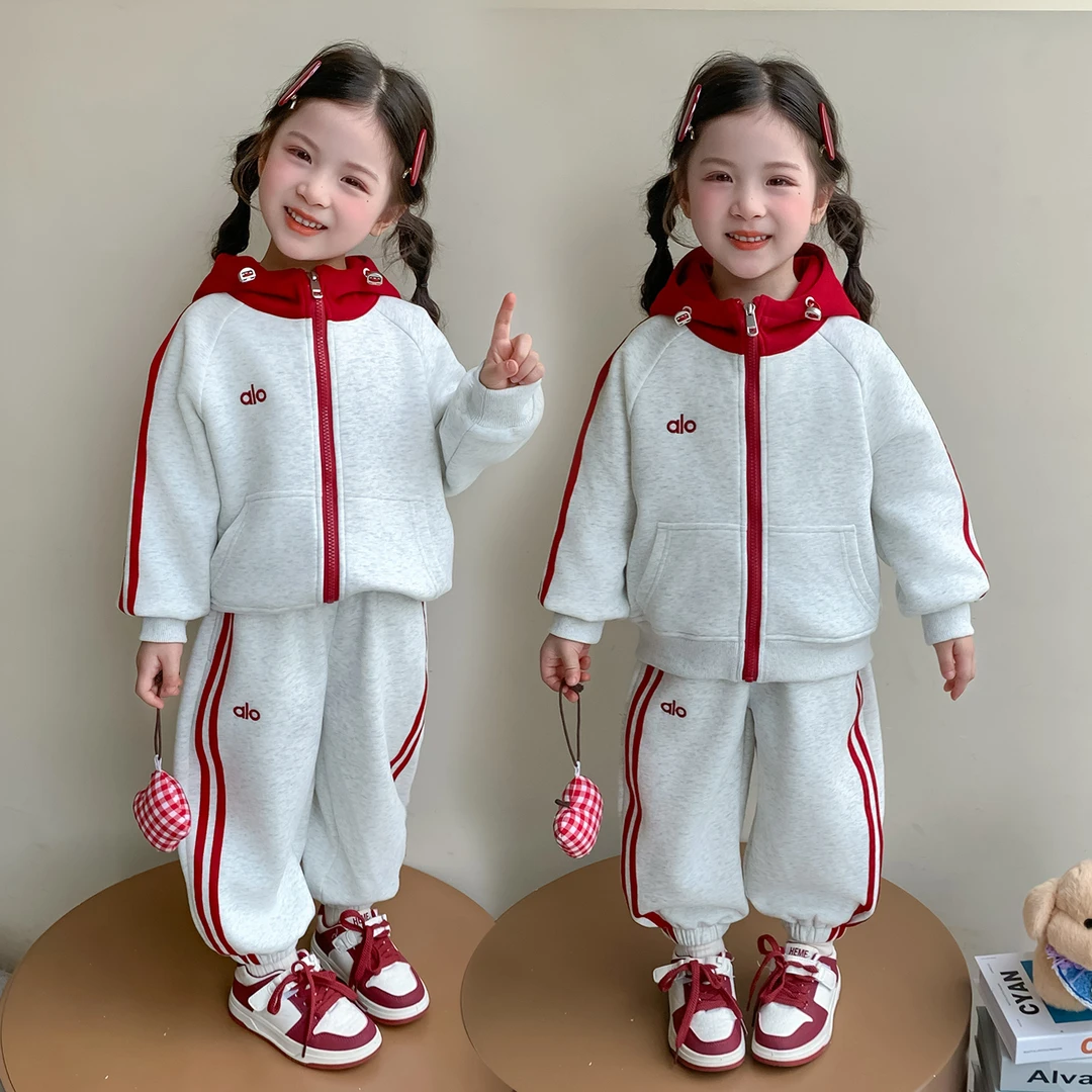 女童套装洋气时髦儿童休闲运动卫衣两件套女孩宝宝春秋装2025新款