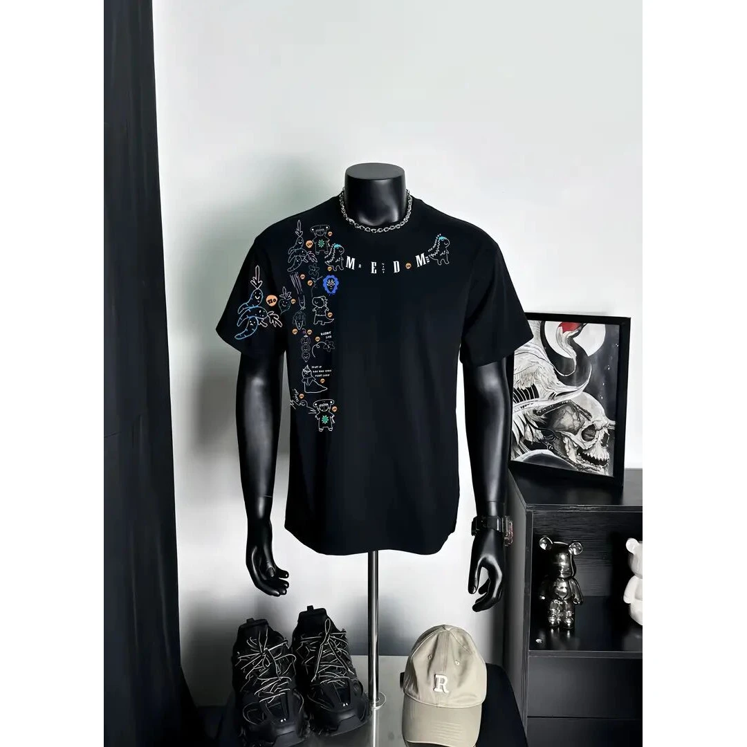 STA.MEDM联名280克纯棉！萝卜恐龙可爱卡通重磅休闲宽松短袖T恤男