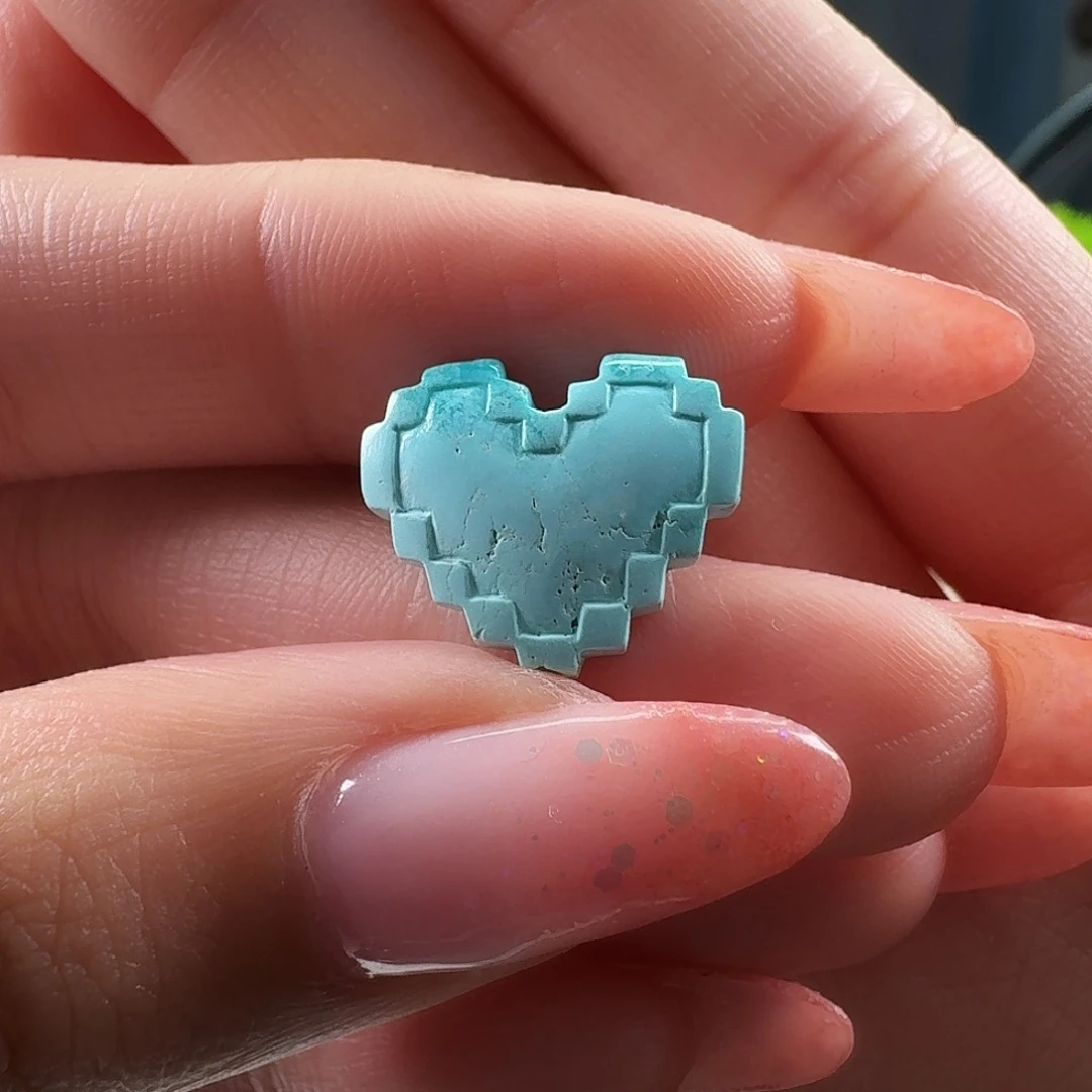 绿松石未镶嵌吊坠(不含链)马赛克爱心