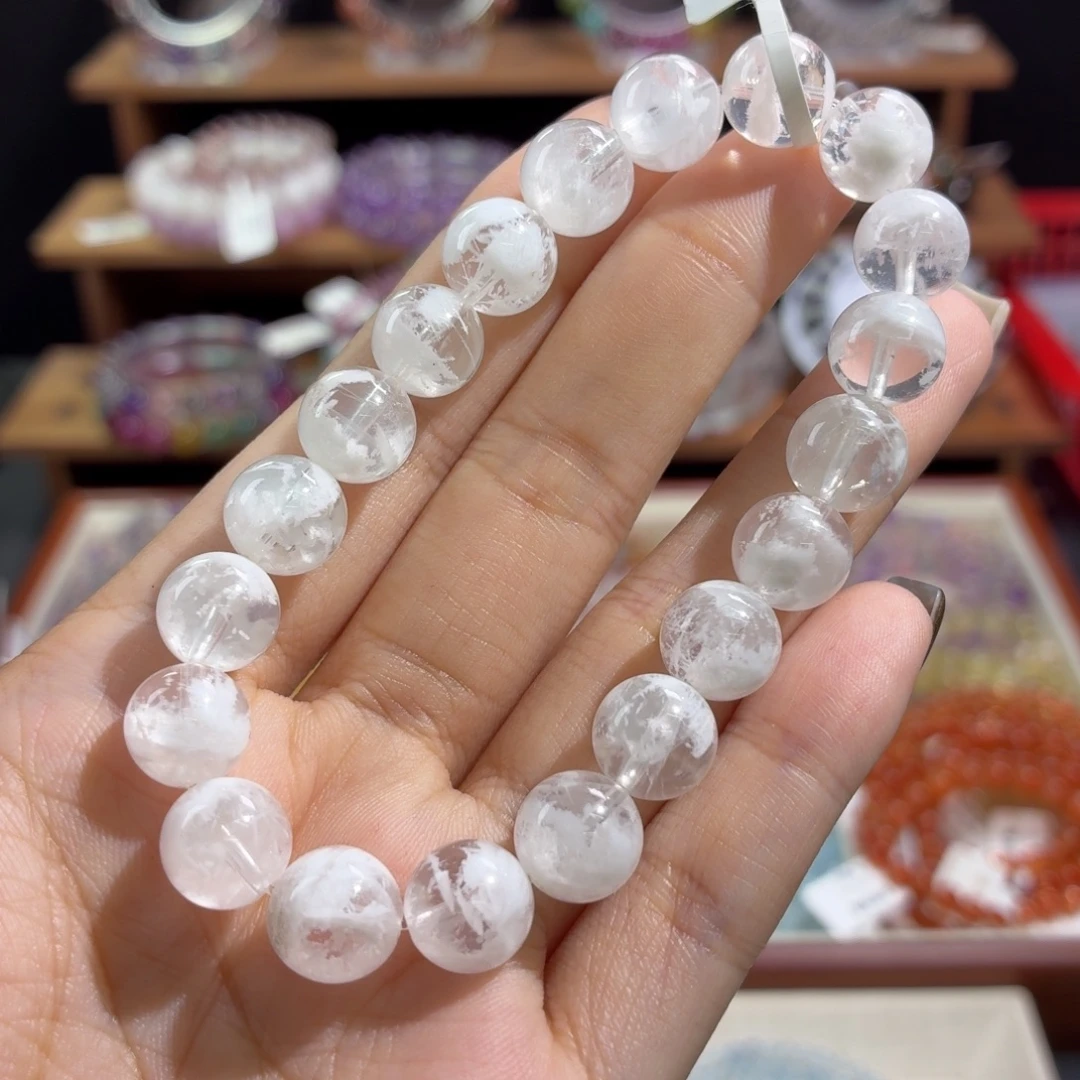 未镶嵌手串水晶意境立体白雪花幽灵9+