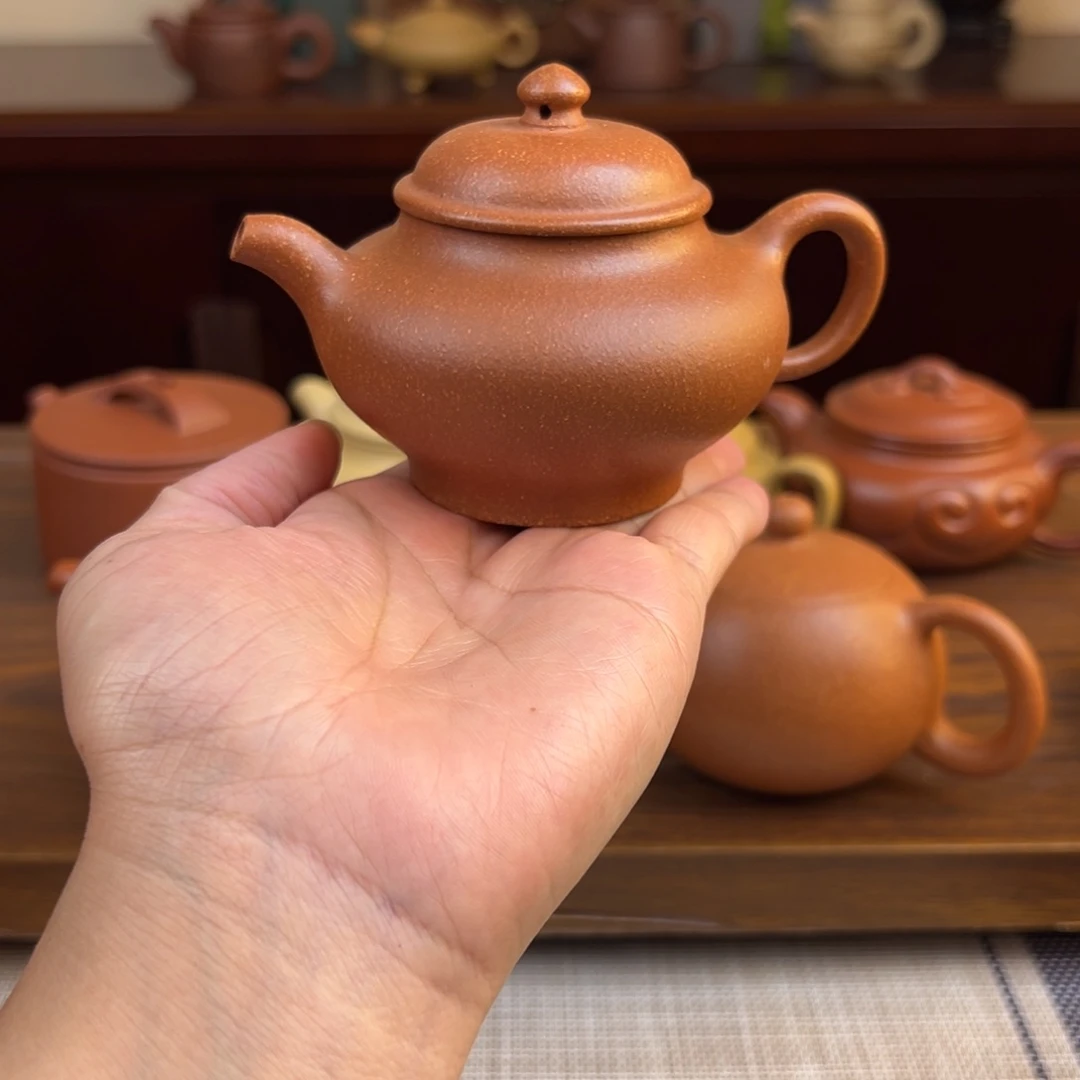茶壶紫砂黄降坡掇只半手瑕品140cc