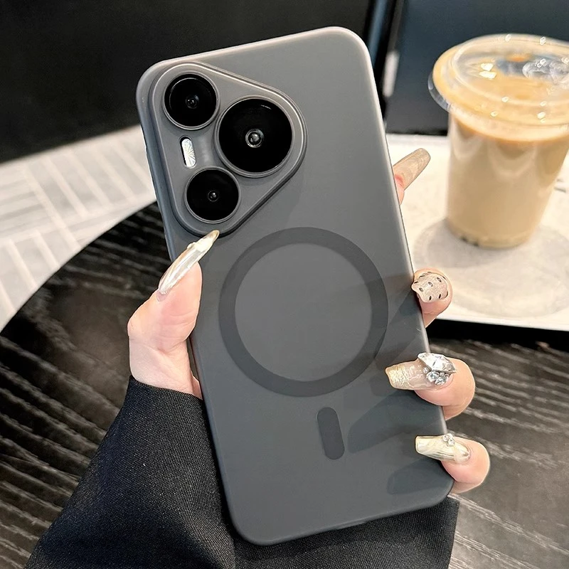 肤感磨砂适用华为pura70手机壳磁吸Puar70pro+超薄全包防摔pura80