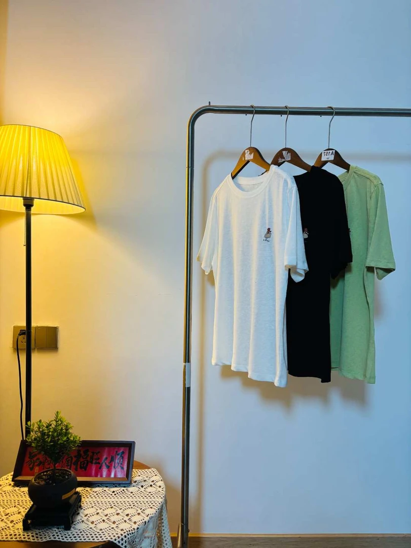 【素原家】麻棉短袖T恤亚麻小女孩刺绣设计上衣