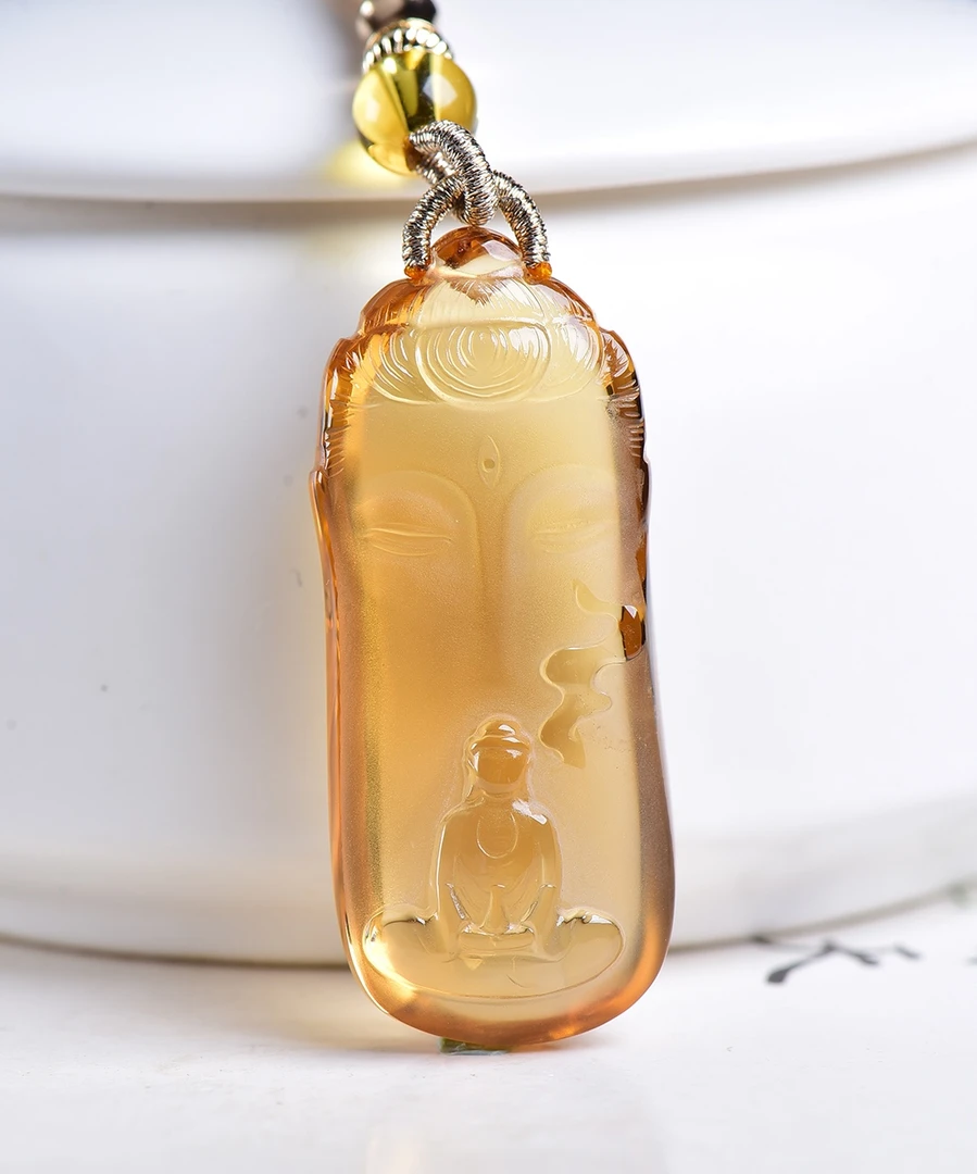 天然巴西黄水晶悟道吊坠