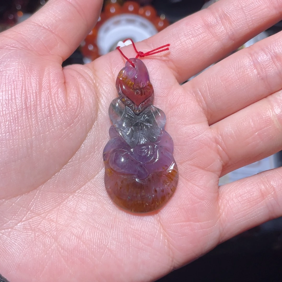 溏***溏水晶未镶嵌珠宝半成品极光23四色狐狸吊坠