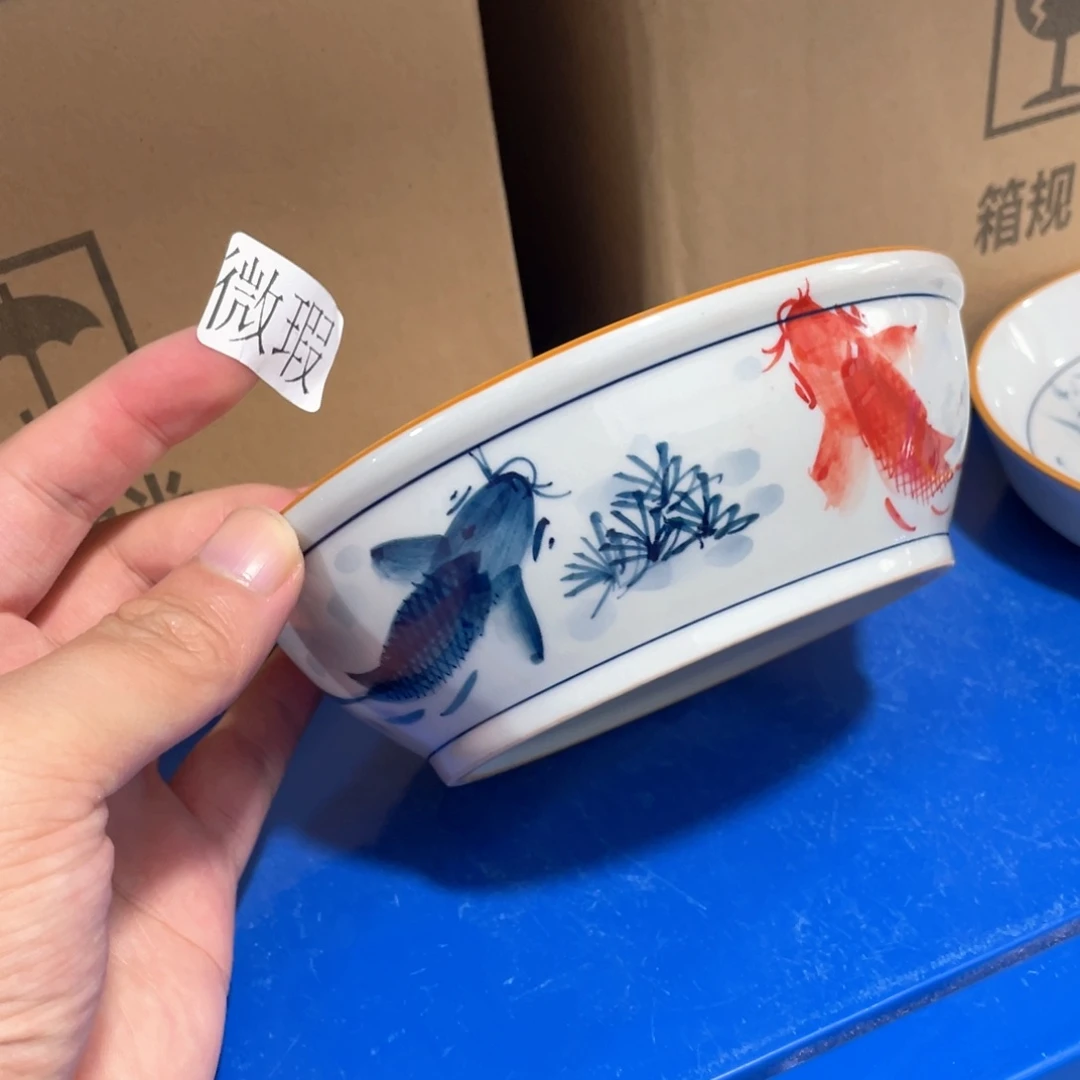 釉下手绘茶具微瑕