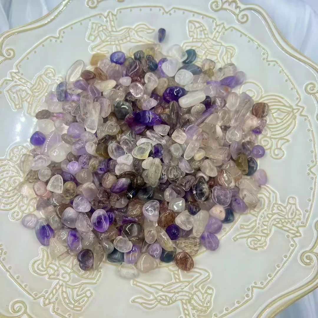 天然超七碎石摆件消磁净化铺底花盆造景装饰