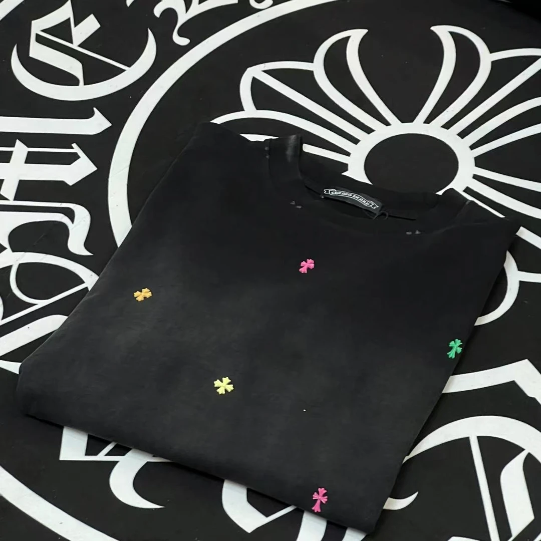 【5115】多巴胺彩钻2025潮流新款宽松休闲百搭短袖T恤（男女同款）