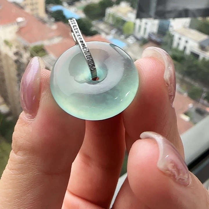 岫玉银S925镶嵌吊坠(不含链)岫玉