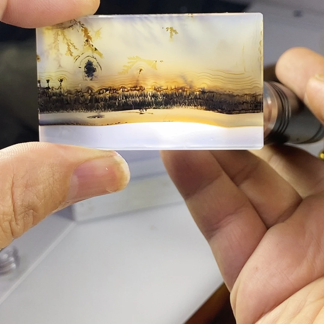 合成碳硅石非金属时尚图纹画面石饰品