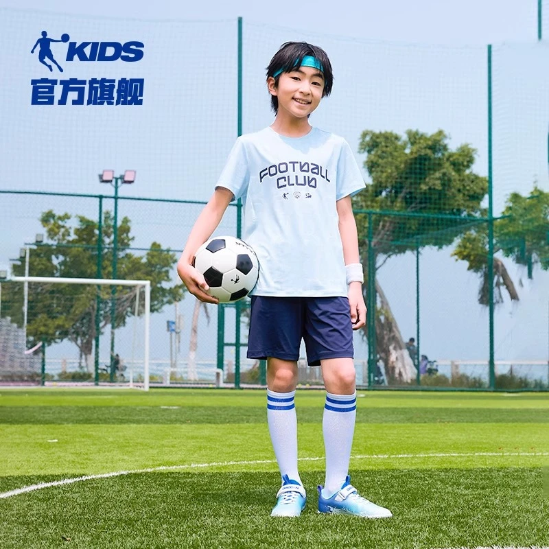 中国乔丹儿童足球套装薄款夏季中大童童装