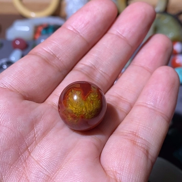 合金颈饰玛瑙/玉髓战国红玛瑙圆珠