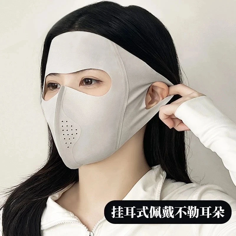 新款基尼全脸防晒面罩女夏季防紫外线冰丝轻薄透气护眼角口罩2025