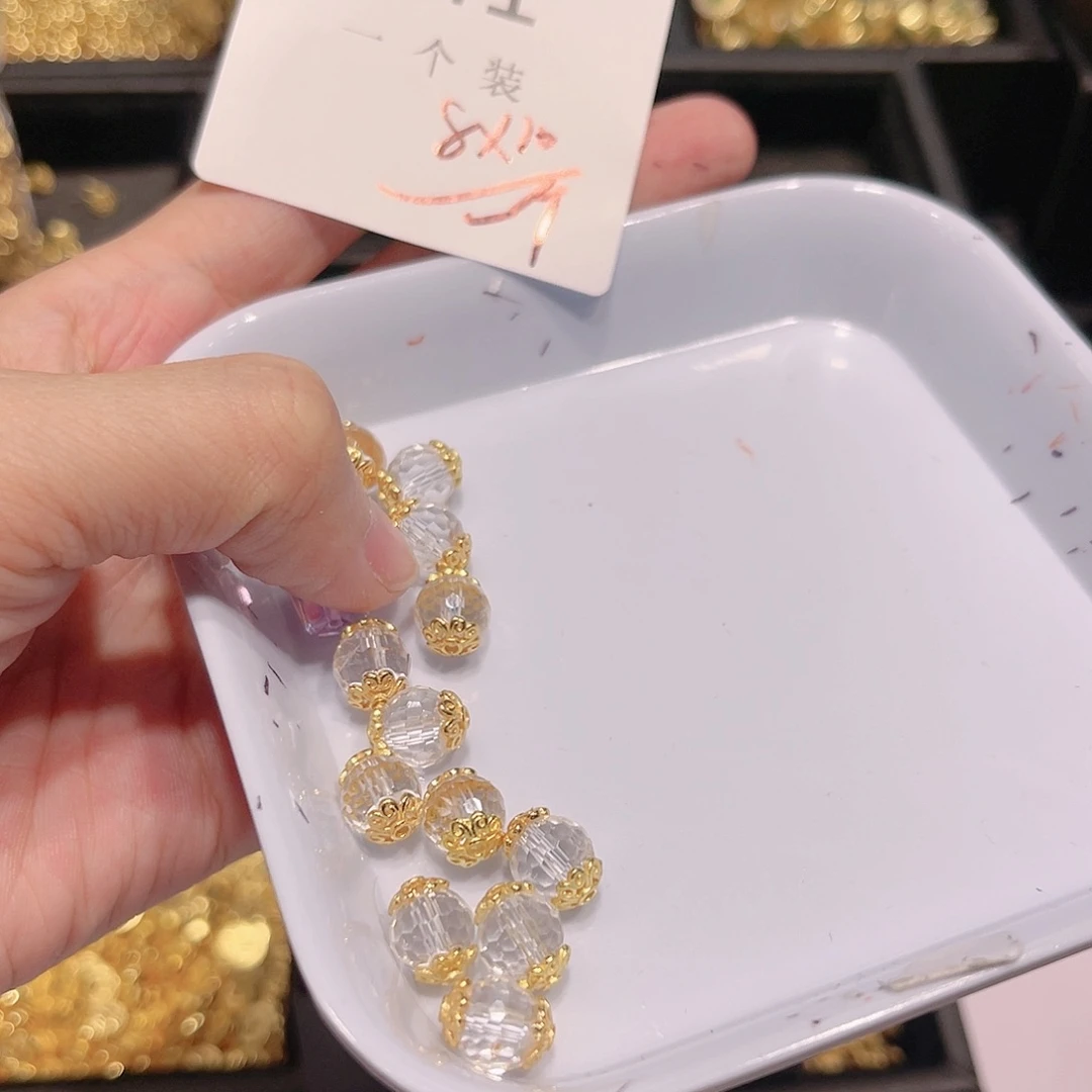 水晶珠宝半成品银S925镀金镶嵌41