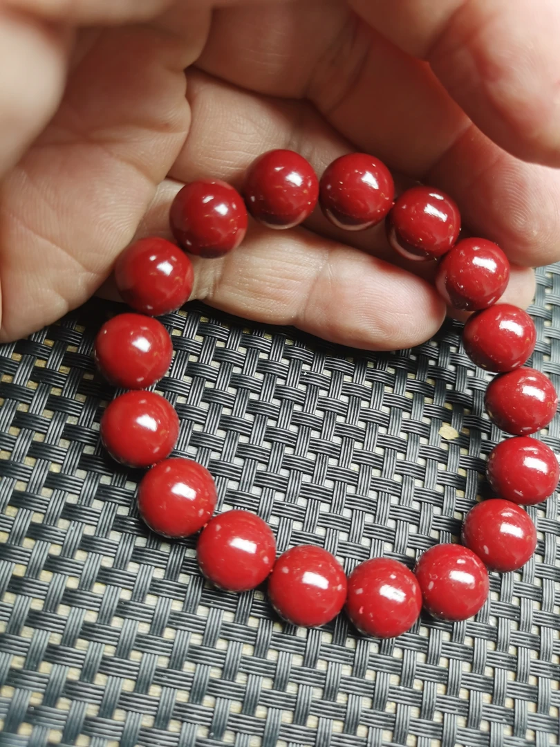 含辰砂工艺品含辰砂朱砂手串12mm