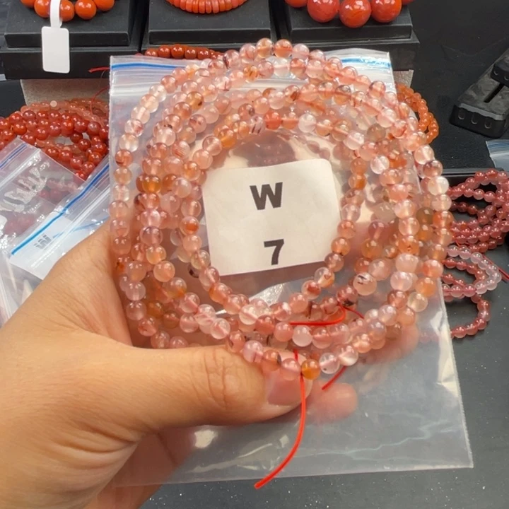 南红玛瑙未镶嵌多样性发货默认微瑕称重5mm2条