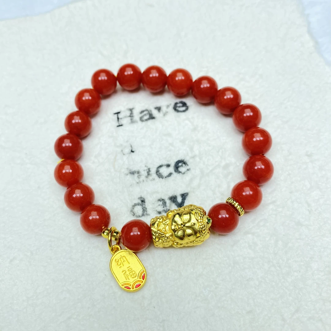 手链 F红色珠珠佛公吉言手链多样性发货46361